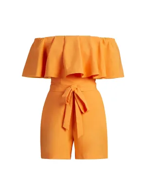 Orange Off-The-Shoulder Romper