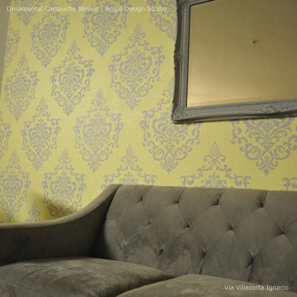 Ornamental Cartouche Stencil