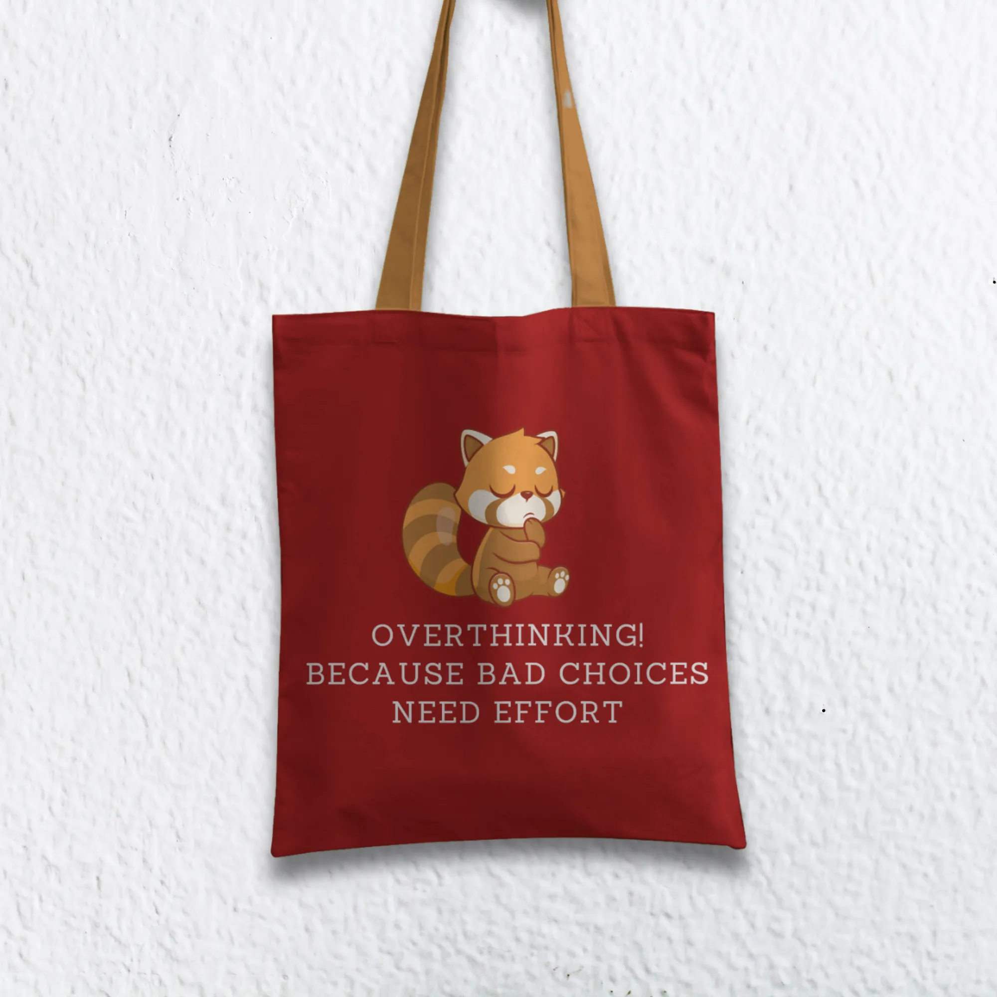 Overthinking! Because wrong choices need effort Tote bag with Zipper Red