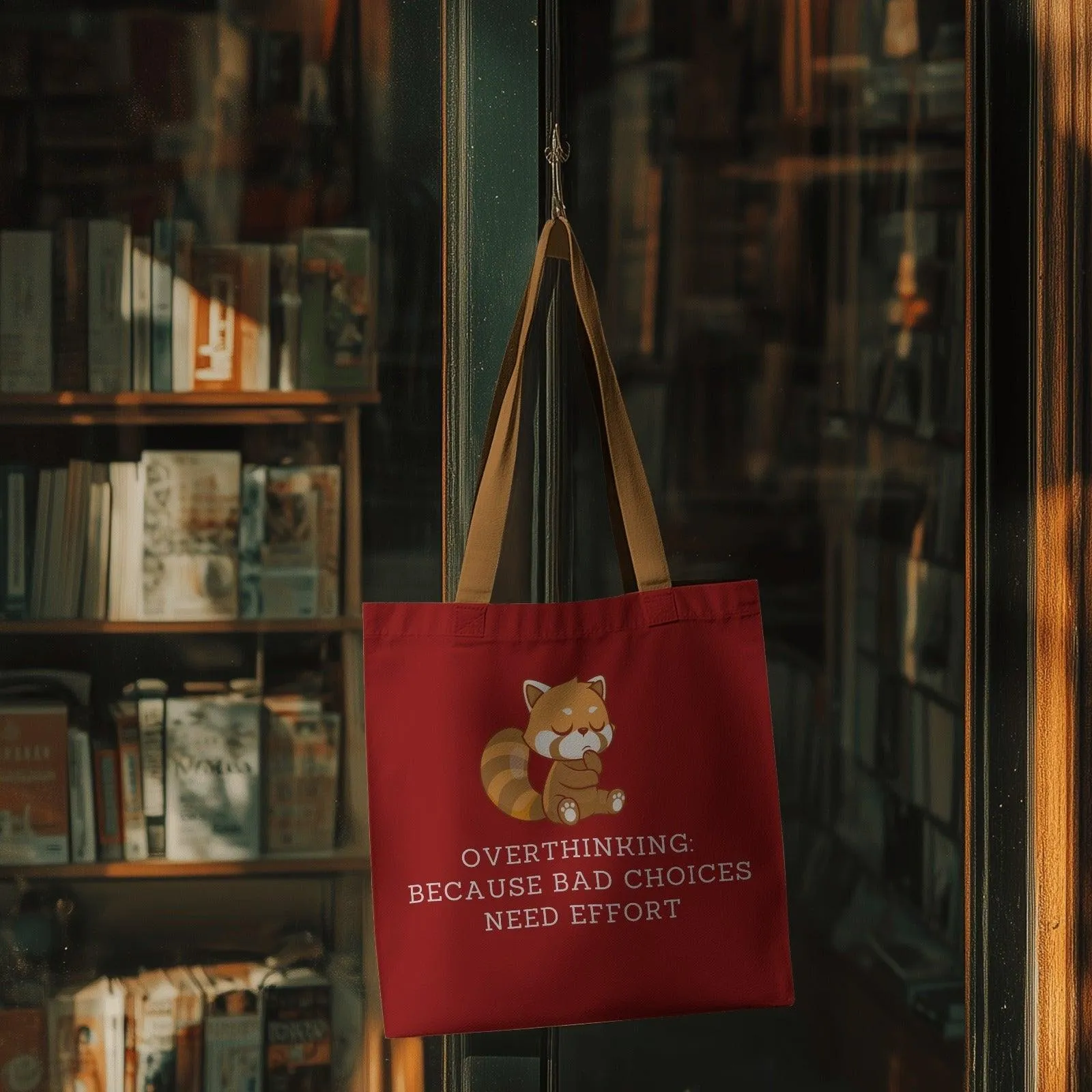 Overthinking! Because wrong choices need effort Tote bag with Zipper Red
