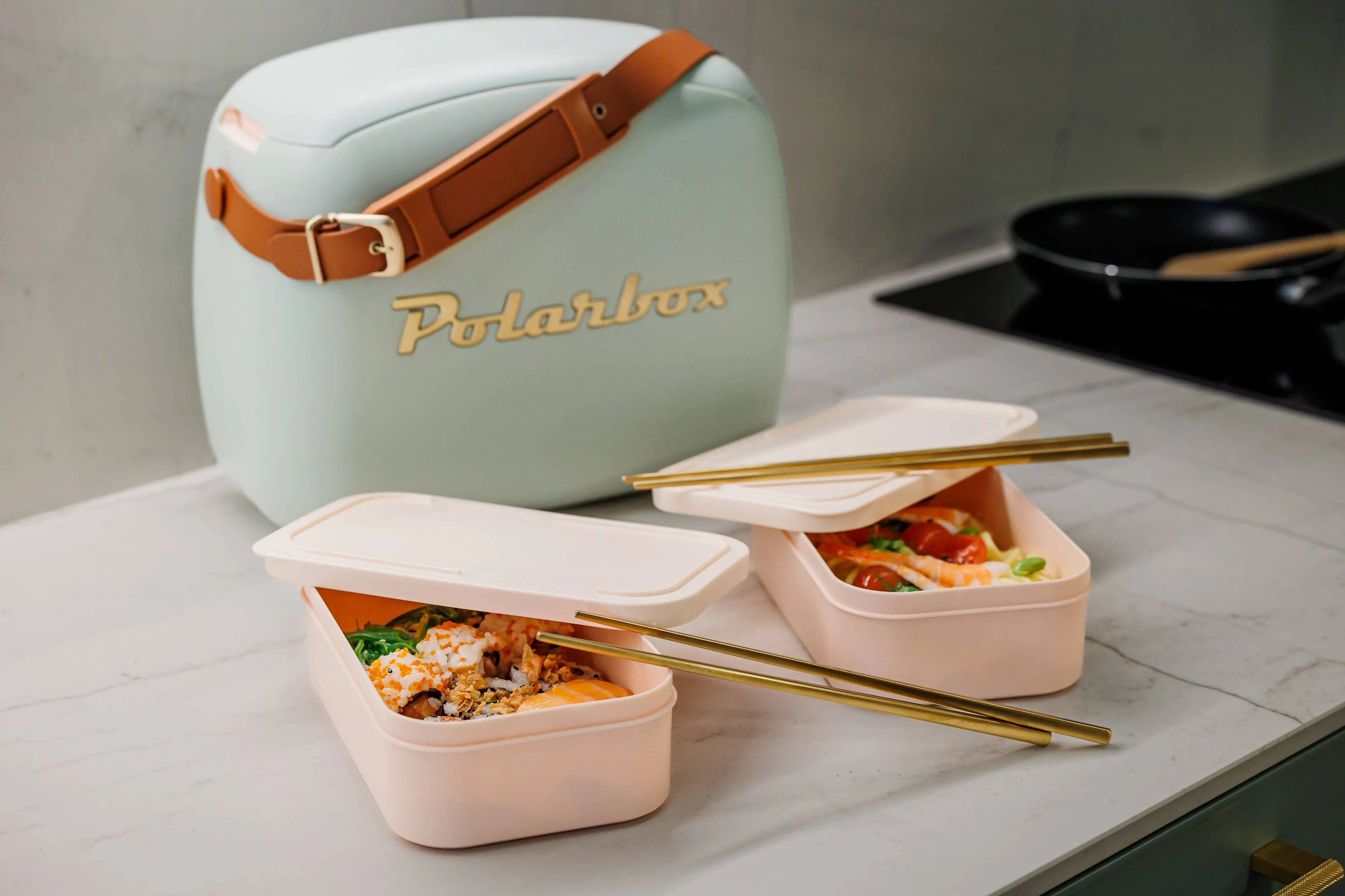 Polarbox Coolbox Classic 6L Beach Picnic Summer Retro: Pearl gold