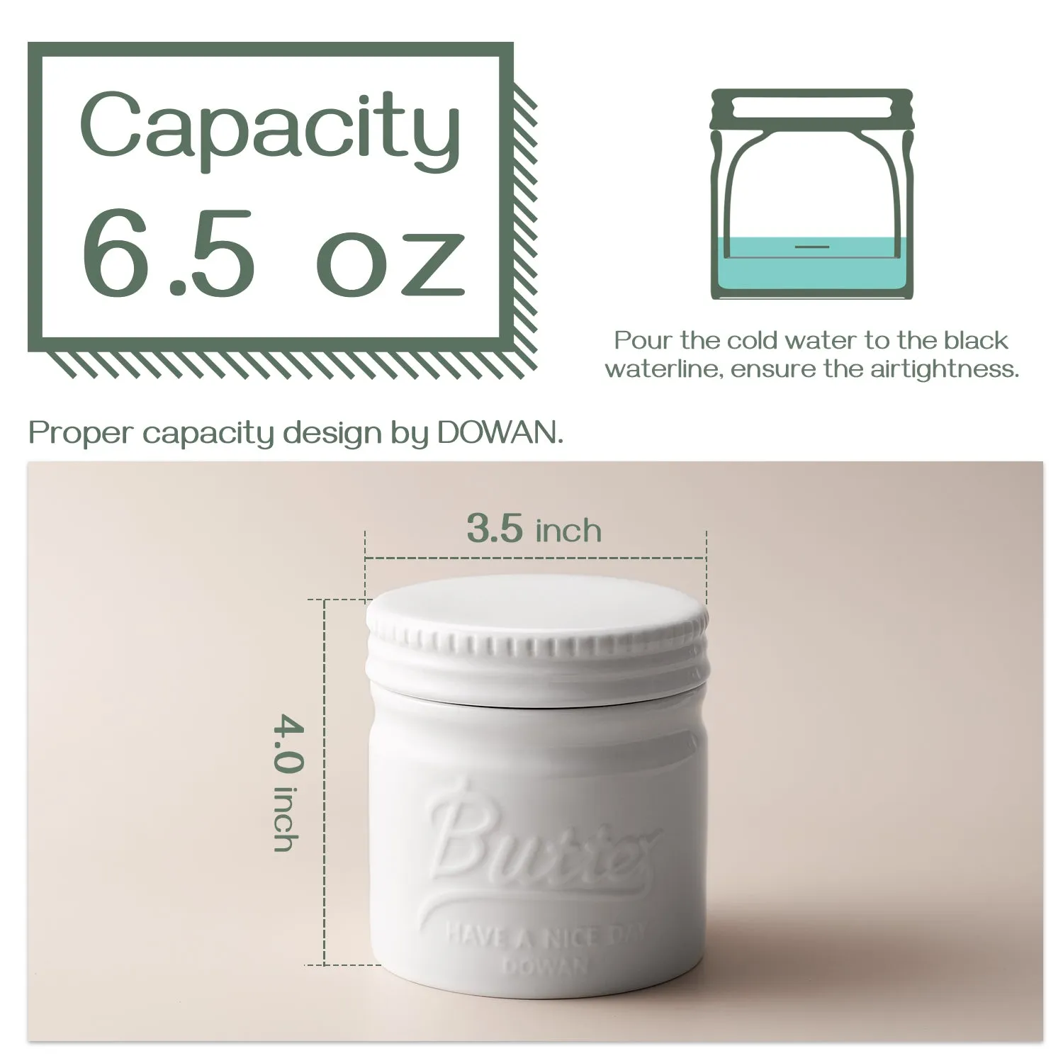 Porcelain Butter Keeper Crock