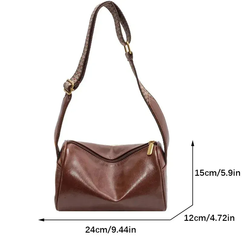 Retro Wide Strap Crossbody Bag