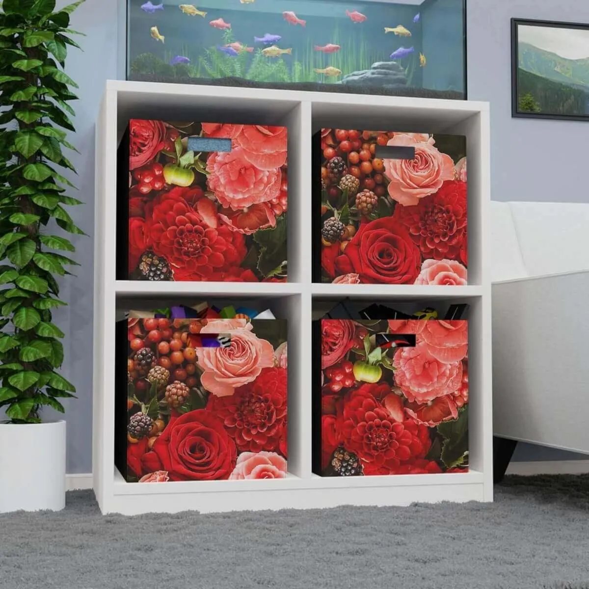 Rose Bouquet Felt Storage Box
