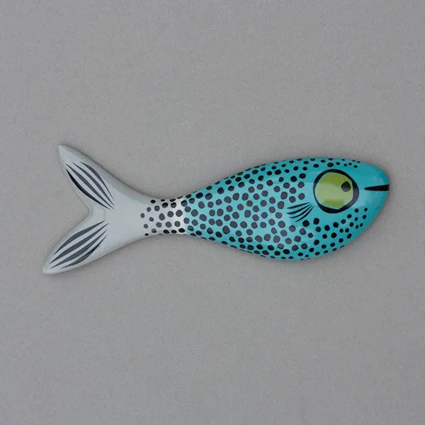 Set of 3 Blue Wall-mounted Handmade Ceramic Fish