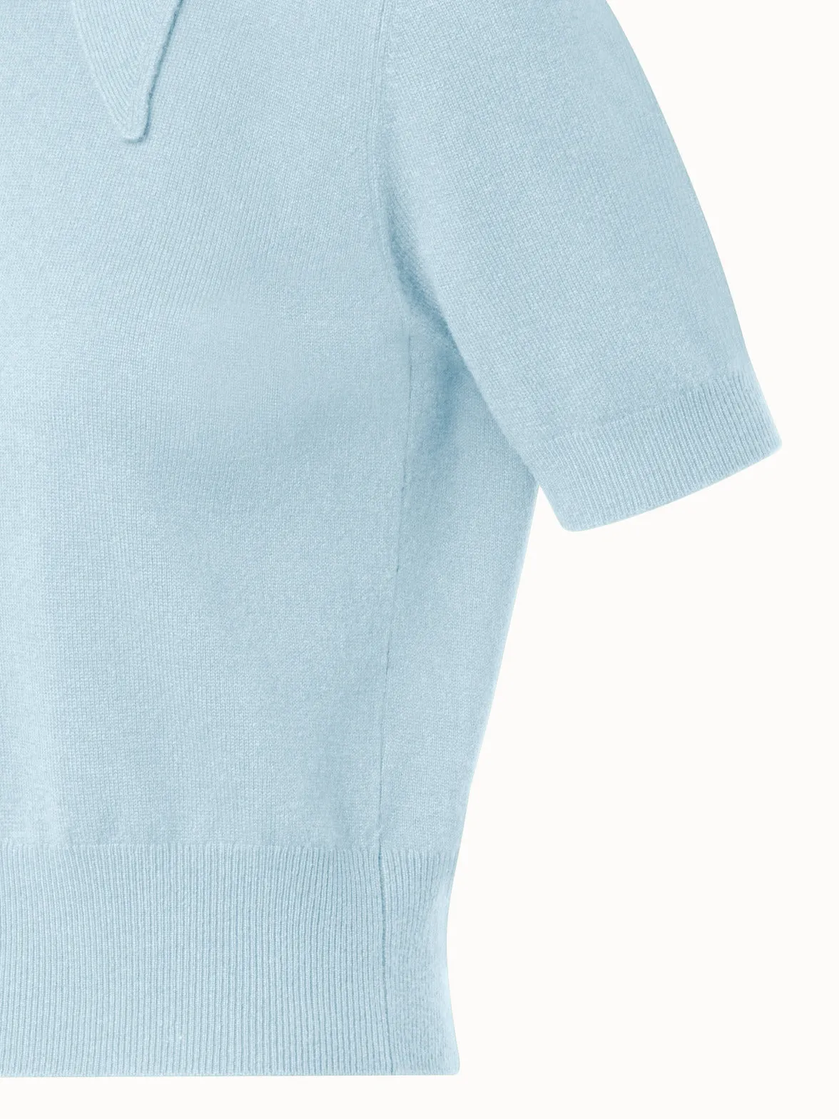 Short Sleeves Sweater in Cashmere with Knot Detail