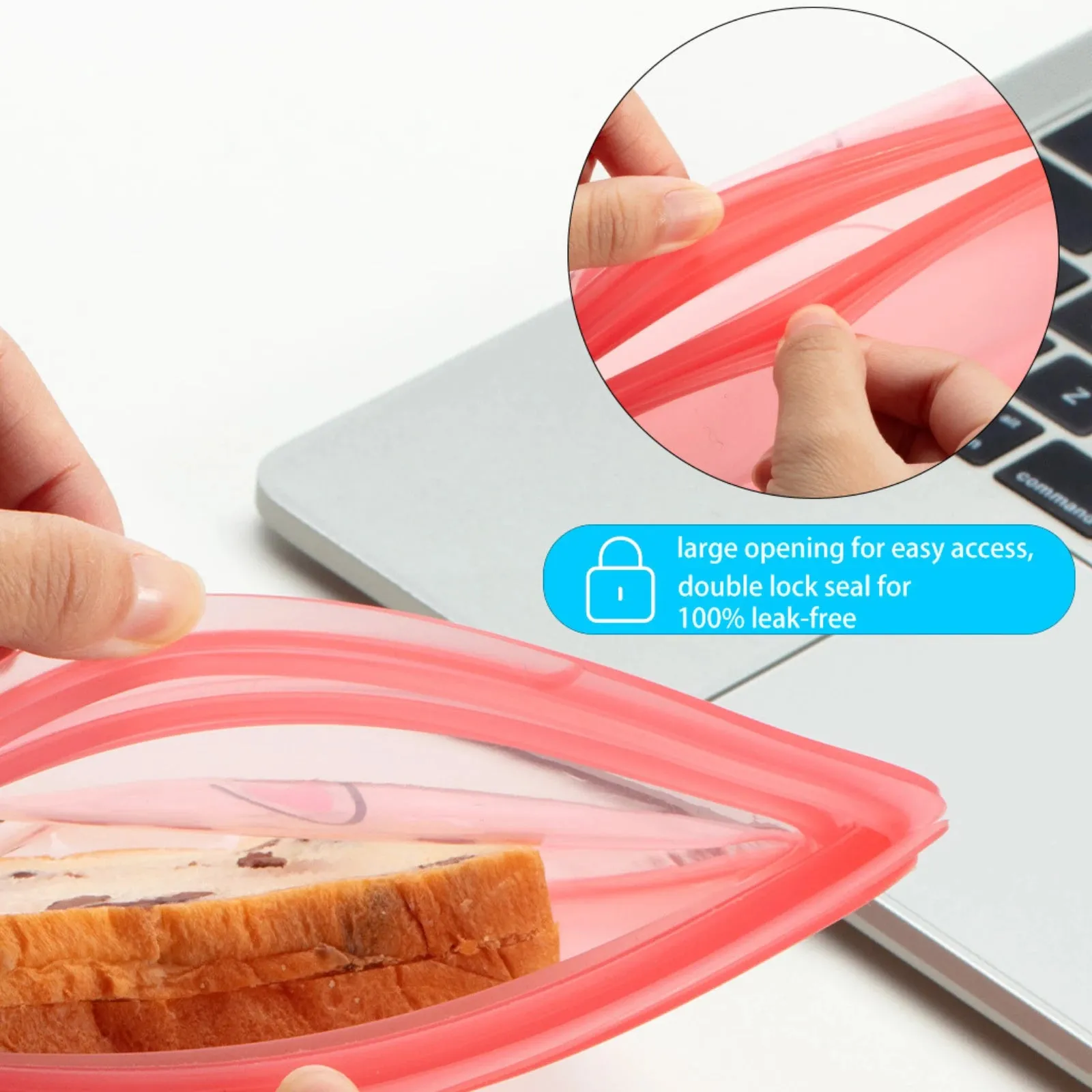 Silicone Reusable Snack Bag | Cat