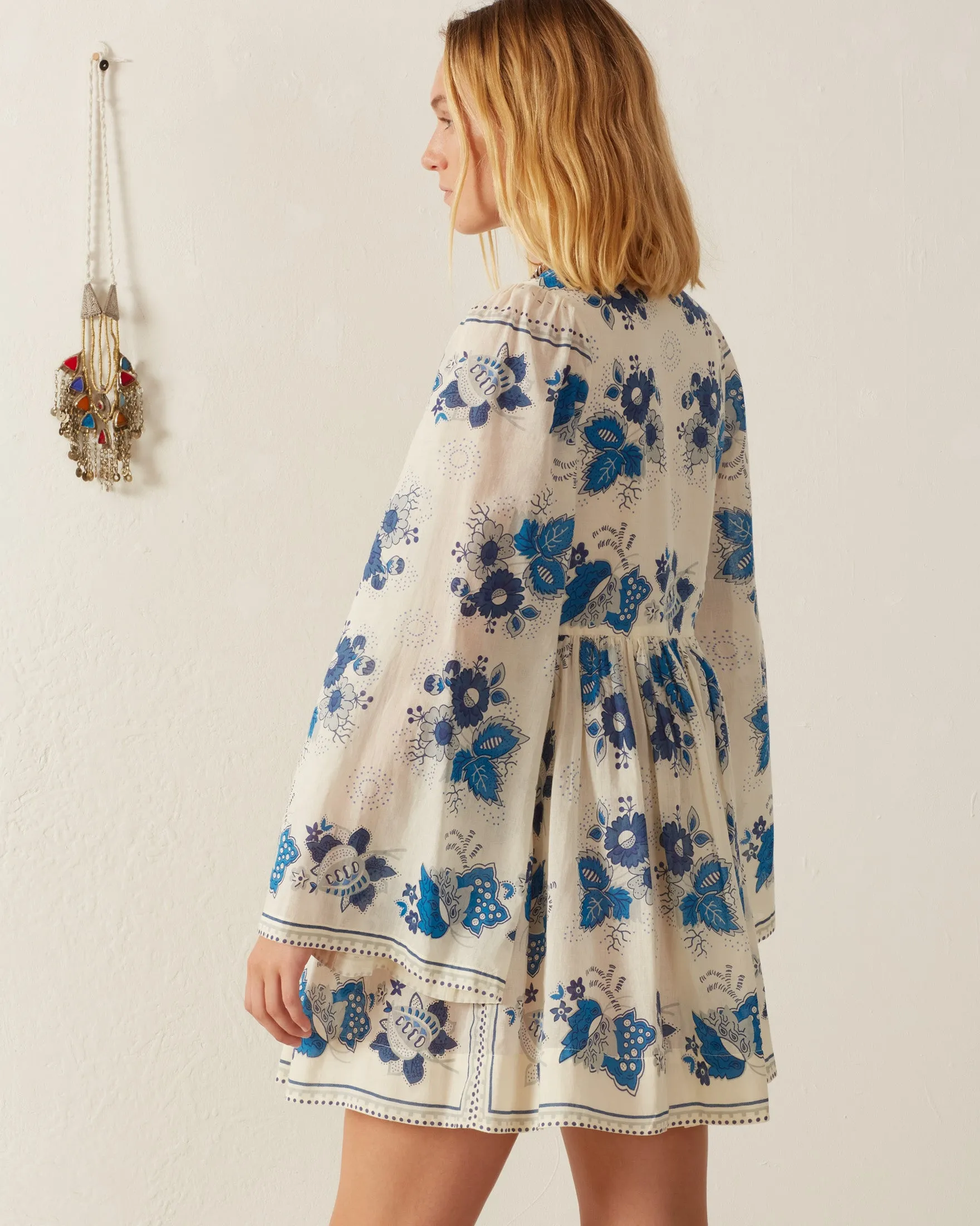 Silvie Blue China Panel Dress
