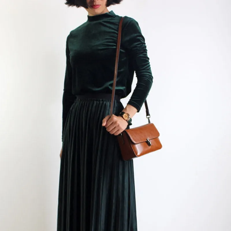 Small Brown Leather Women Crossbody Bags Leather Shoulder Bag Purse