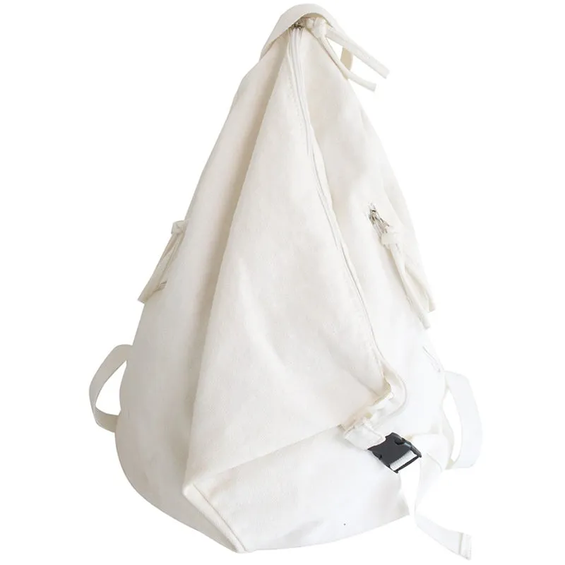 Soild Color Canvas Backpacks Fashion Bookbag For High School Students