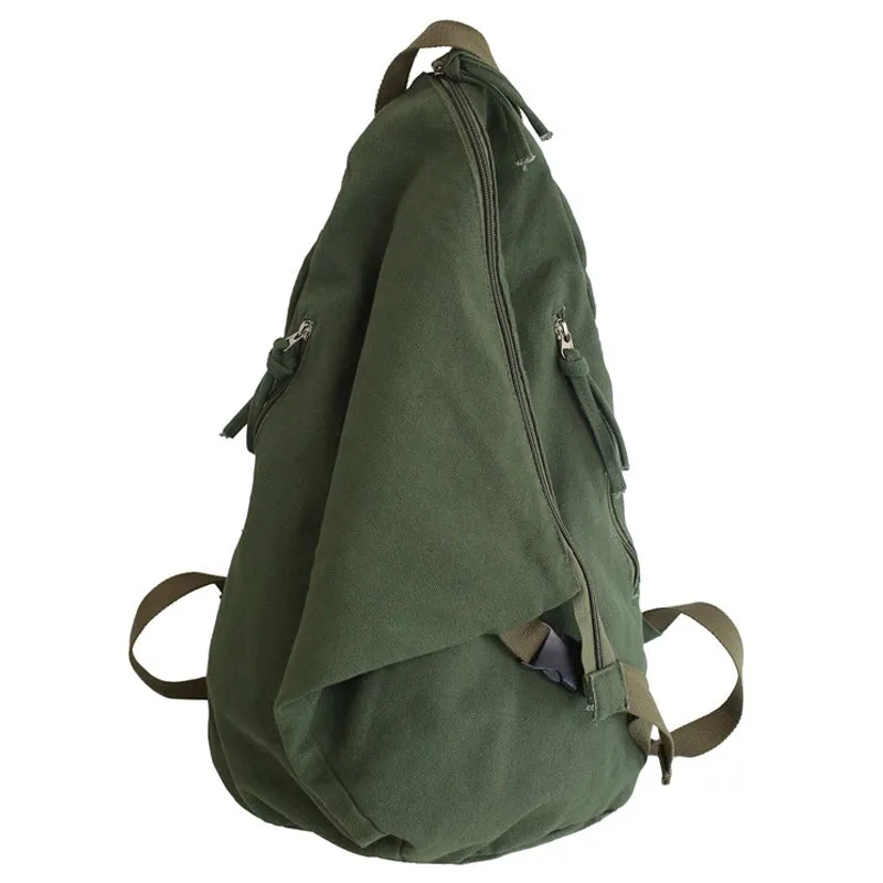 Soild Color Canvas Backpacks Fashion Bookbag For High School Students