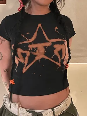 Splash Skull Graceful Crop Top