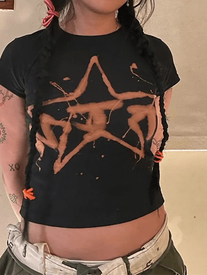 Splash Skull Graceful Crop Top