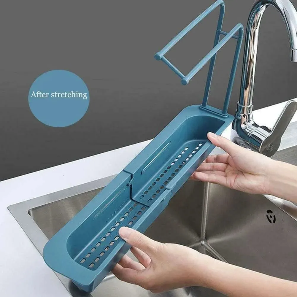 Telescopic Sink Rack Holder | Expandable Kitchen Storage 🌟