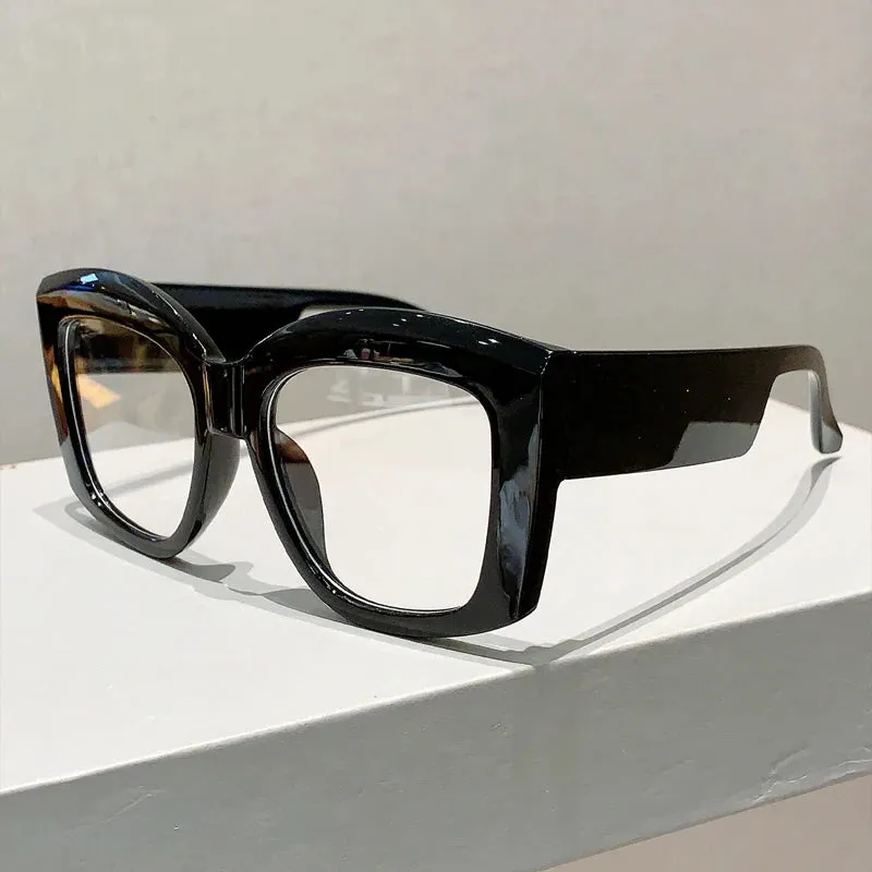VAIGE Vintage Oversized Square Eyeglasses in Striking Red, Green, and Blue