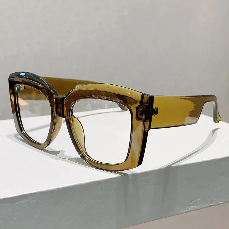 VAIGE Vintage Oversized Square Eyeglasses in Striking Red, Green, and Blue