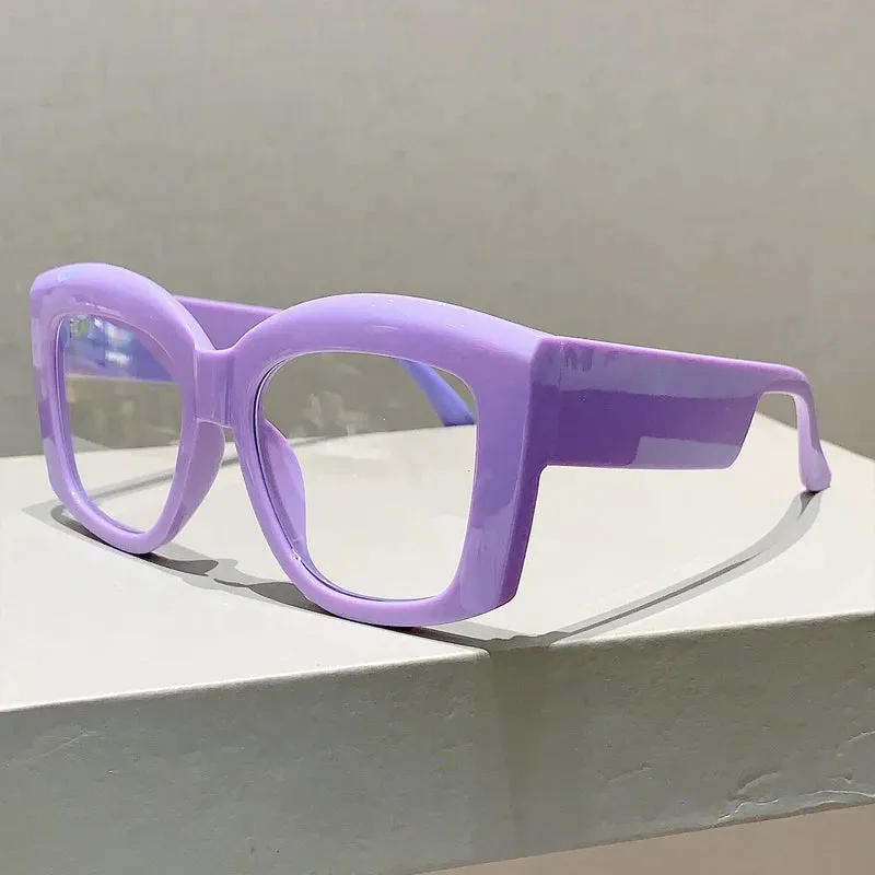 VAIGE Vintage Oversized Square Eyeglasses in Striking Red, Green, and Blue