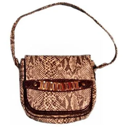 Vintage Ladies Mr. John Jr Faux Snakeskin Hat & Purse 1970S Brown