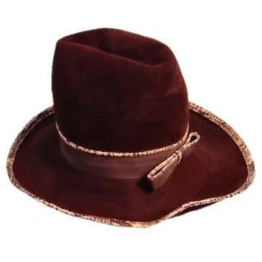 Vintage Ladies Mr. John Jr Faux Snakeskin Hat & Purse 1970S Brown
