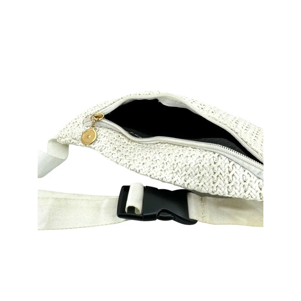 Vintage White Crochet Fanny Outdoor Waist Belt Bag