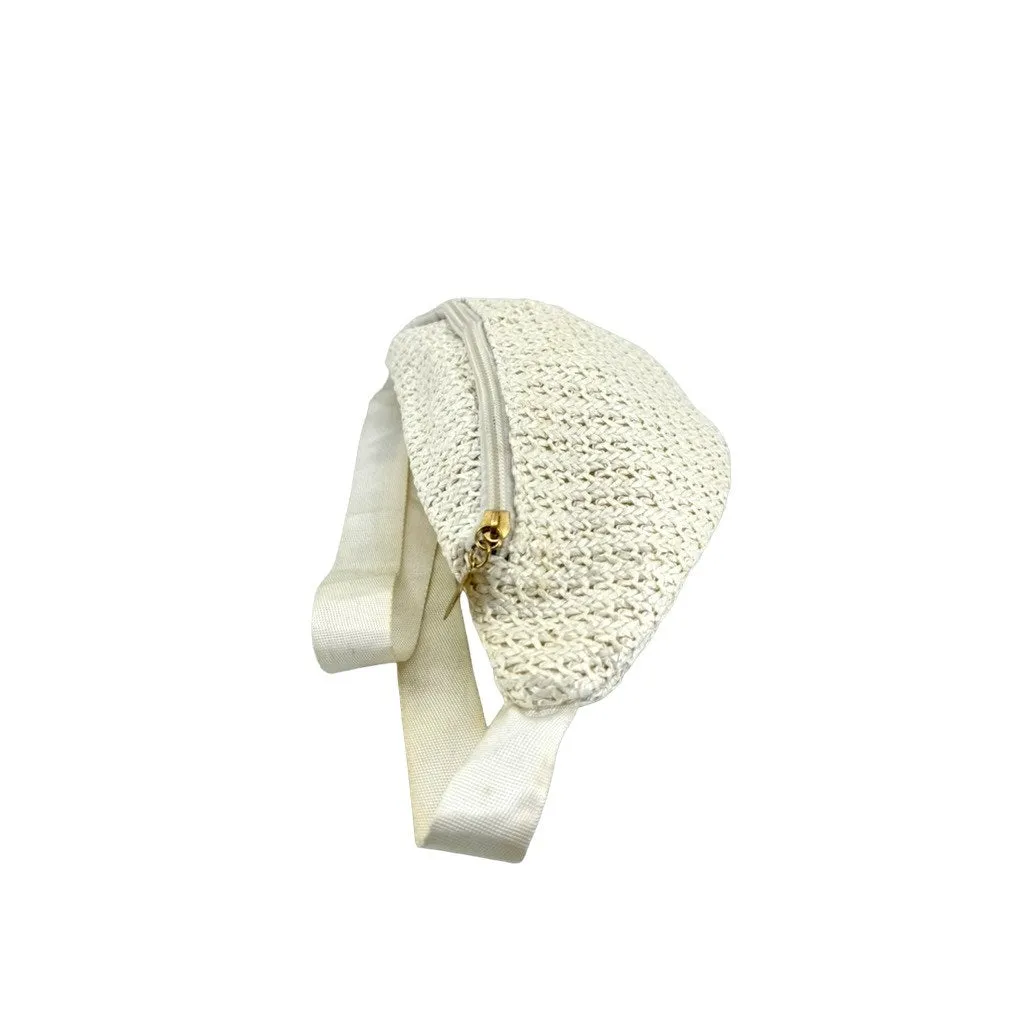 Vintage White Crochet Fanny Outdoor Waist Belt Bag