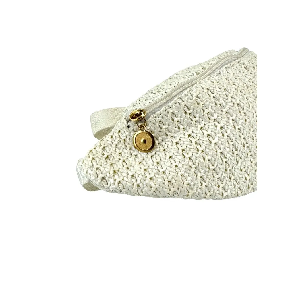Vintage White Crochet Fanny Outdoor Waist Belt Bag