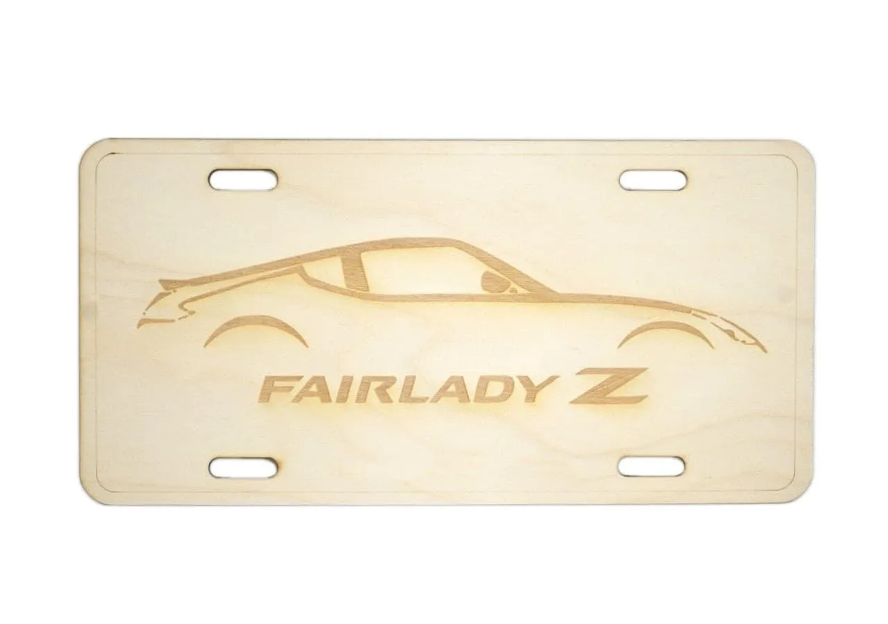 ZSPEC Nissan 370z Z34 Silhouette License Plate, Birch, Ornamental